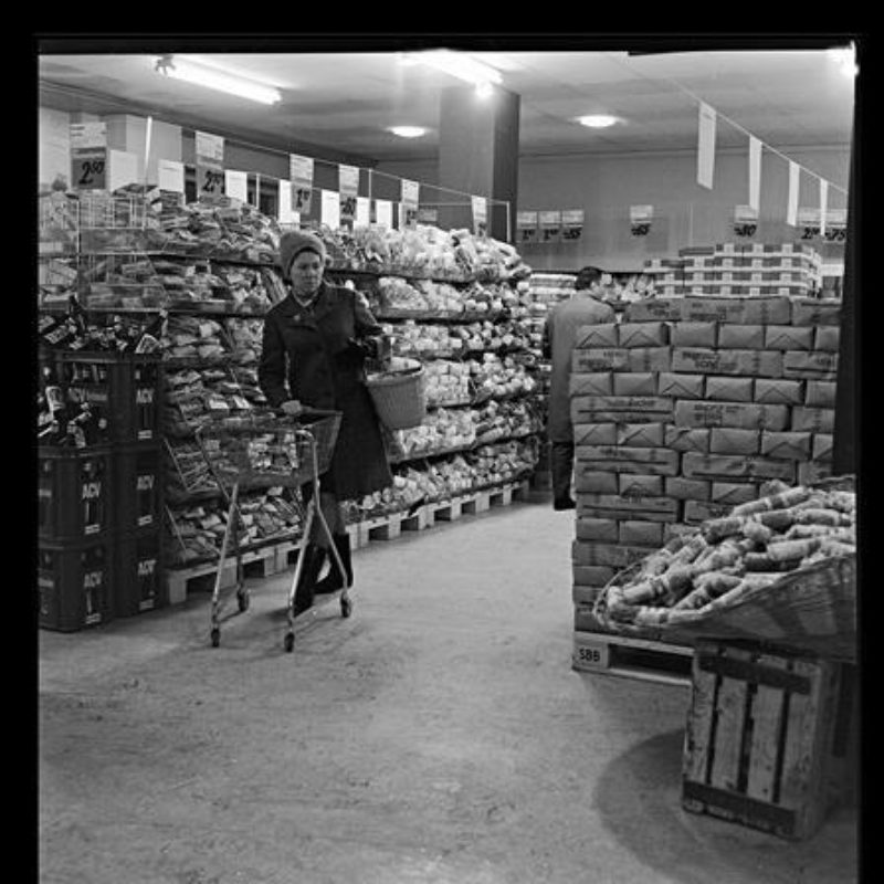 Im ACV Discount-Markt, 12. Januar 1968. Staatsarchiv Basel-Stadt, BSL 1013 1-3569 1