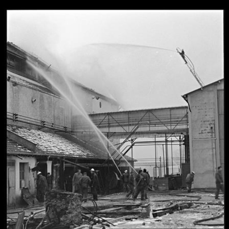 Fabrikbrand, 25. Januar 1968. Staatsarchiv Basel-Stadt, BSL 1013 1-3582 1