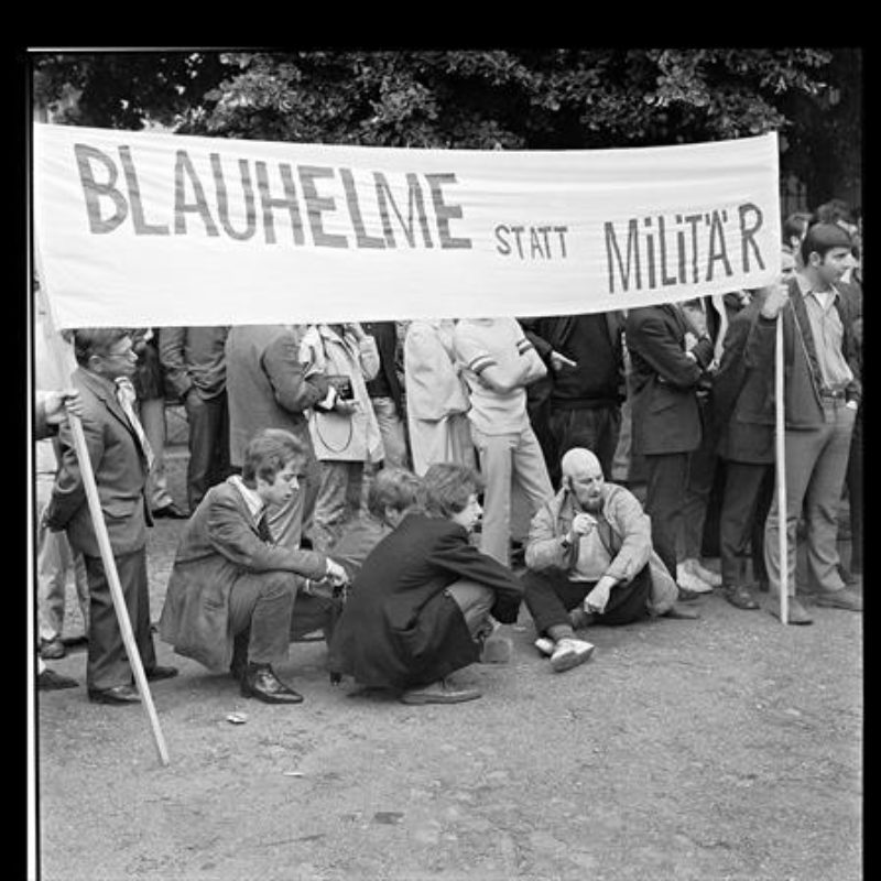 Blauhelm-Demonstration, 15. Juni 1968. Staatsarchiv Basel-Stadt, BSL 1013 1-3732 1